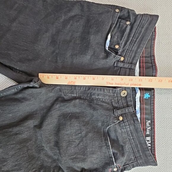 Nat Nast Jeans Men's 34x30 Black Straight Baggy Loose Skater Goth Grunge Emo Y2K - Picture 5 of 16